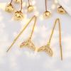 Needle Fish Tail Ear Line for Women with Light Luxury Zirconium Hollow Mermaid Earrings Exquisite High-end Versatile Ear Decoration
