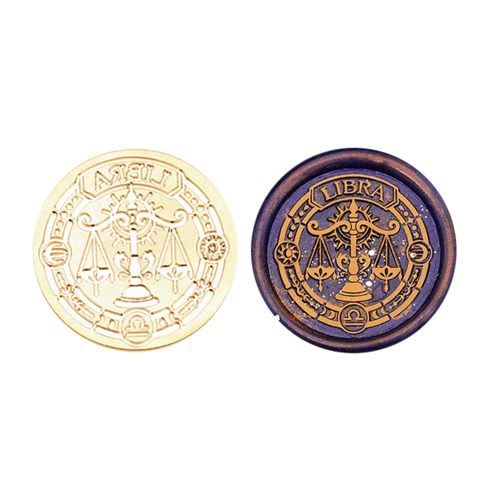 Twelve Constellations Seal Copper Head Classic Vintage Stamps Print Head DIY Manual Account Invitation Envelope for Wedding Card