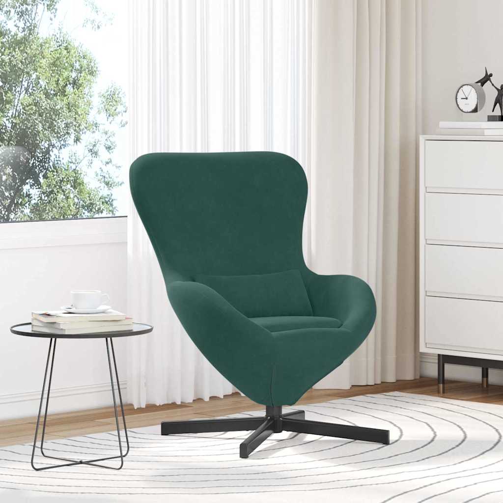 Egg Chair Dark Green 63 x 73 x 90 cm Velvet