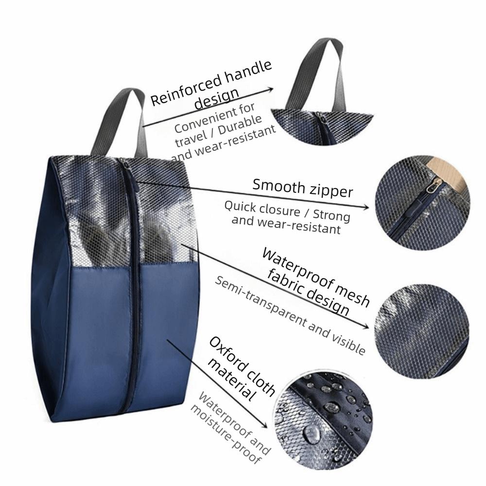 Durable Handheld Shoe Storage Bag Wide Opening Dust-proof Sports Shoe Bag Waterproof Large Capacity Shoes Organizer for Home