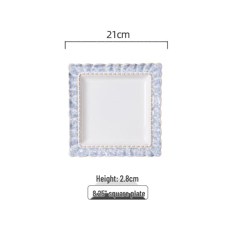 WJ Smoke Blue Lace Embossed Ceramic Tableware
