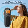 Mini Clip FM Radio Pocket Rechargeable Stereo Radio with LCD Display Wired 3.5mm Headphones For Meetings Tours Running