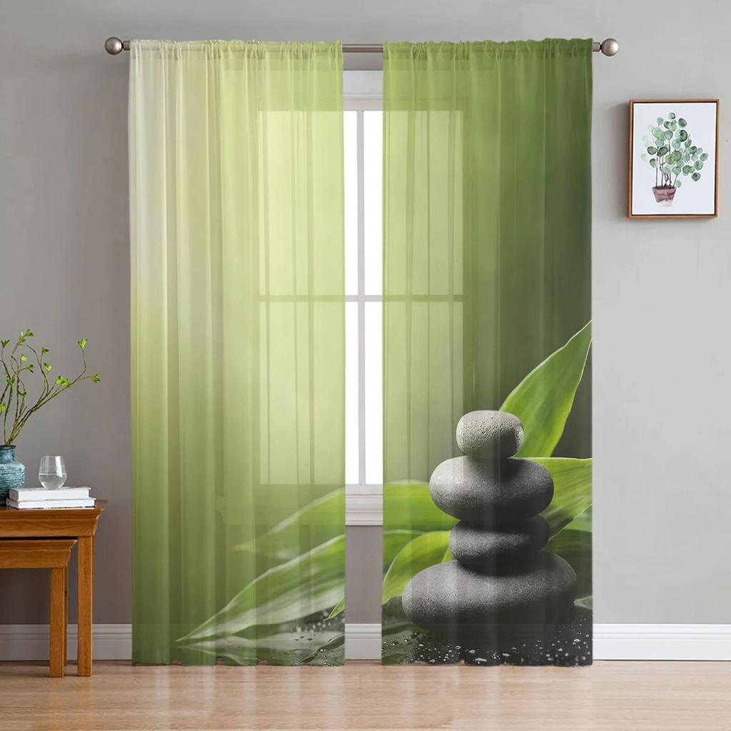 Perdele transparente cu reflexie de piatră Lotus pentru sufragerie dormitor Decor pentru interior Perdele de Crăciun din voile din șifon