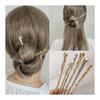 Kanzashi Stick Hairpin, Single Prong, Simple Hair Accessory, Yukata, Brass, Gold Plated, Cherry Blossom Pattern, Glass Bead, Sparkling, Dangling