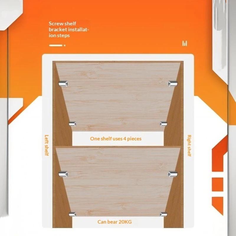 10/50 Sets Regalbodenträger mit Hülse Selbstschneidende Schrauben für Küchenschrank Laminatboden Haus Holzbearbeitungsprojekte