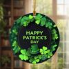 2D Flat "Happy St. Patrick's Day" Acrylic Decorative Sign, Green Leprechaun Hat & Lucky Shamrock Design, Home Decor Plaque Hanging Wall Art Decorative
