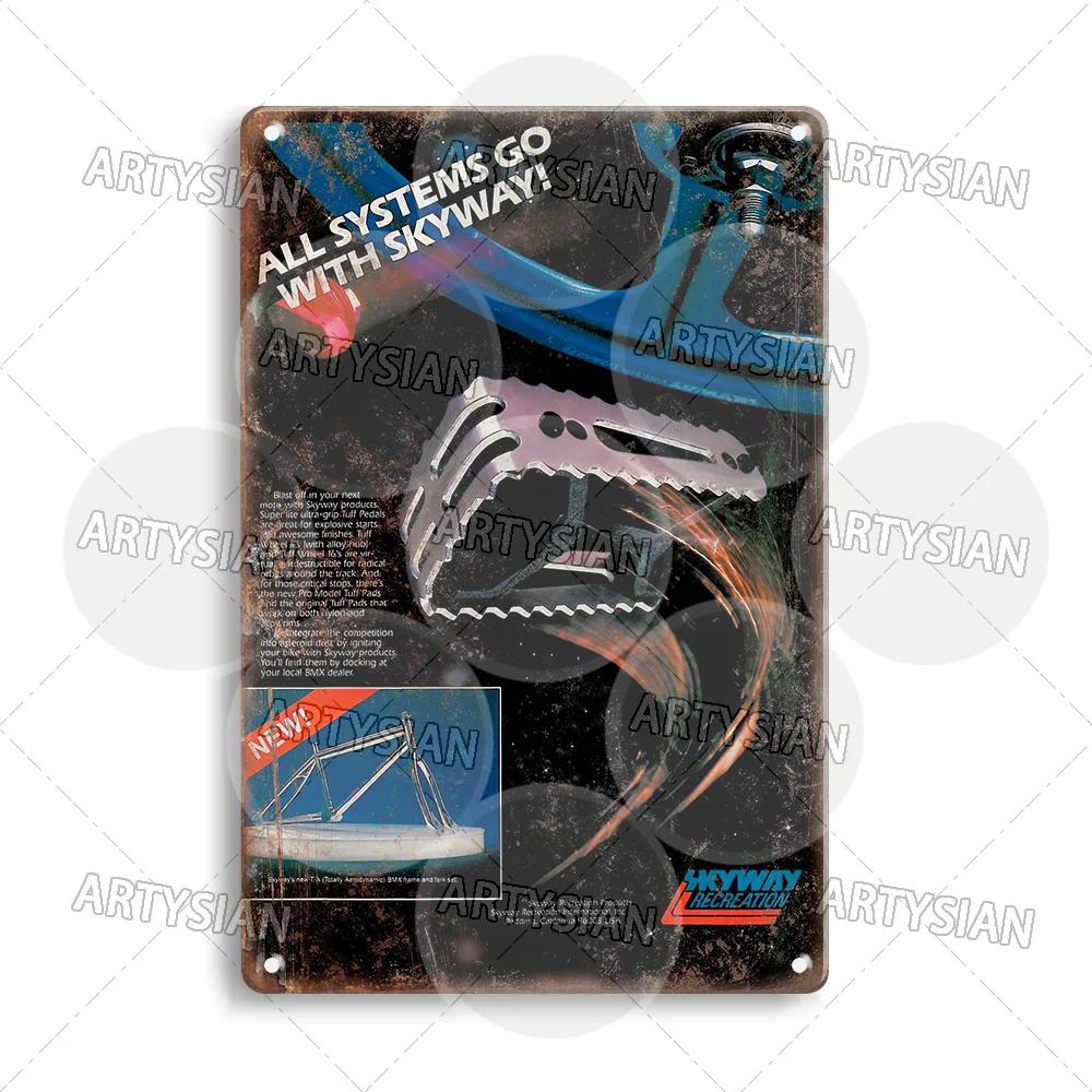 Vintage BMX Bike Metal Sign Bicycle Motocross Plaque Racing ACS TUF Pedals Procraft Kuwahara Raleigh Mongoose Dyno Diamond Back