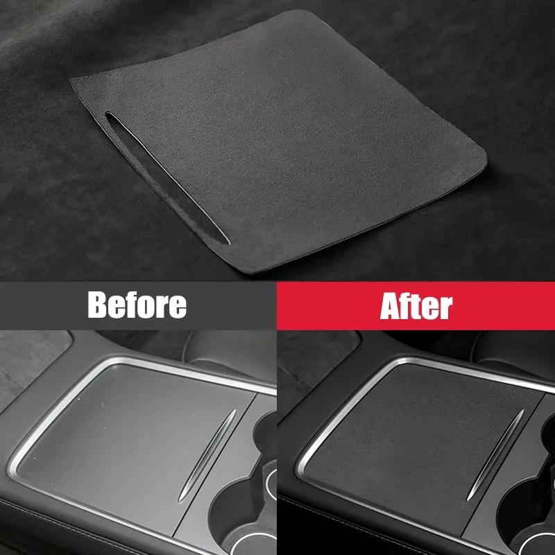 Suede Center Console Protector Cover For Model 3 Model Y Sticker Anti Scratch Fit Highland Interior Trim Panel Accessories