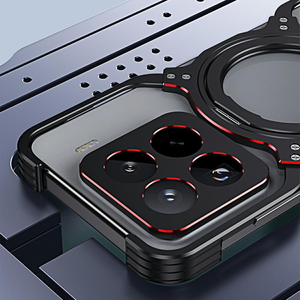 For Xiaomi 15 Pro Kickstand Case Metal Bumper Magnetic Phone Cover