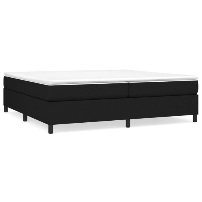 3144449 vidaXL Lit à sommier tapissier avec matelas Noir 200x200 cm Tissu