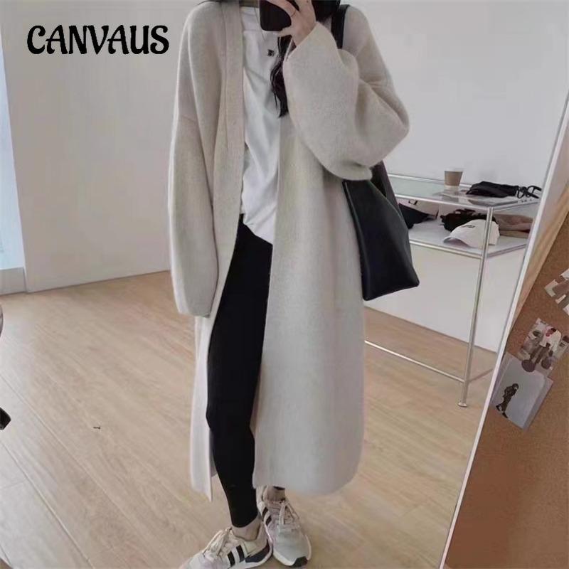 Podzimní a zimní dámský svetr Dlouhý svetr Premium Sense Volný design Niche Líná větrovka Cardigan Bunda Topy