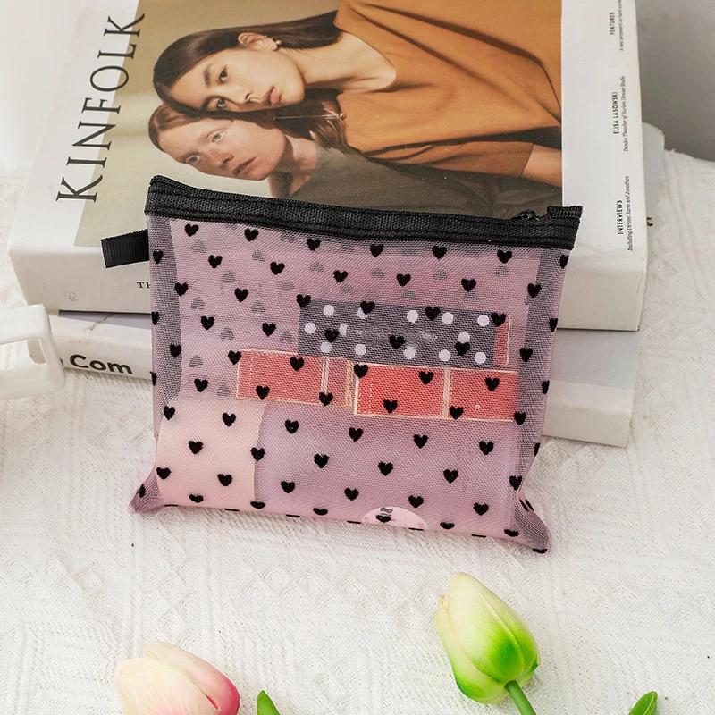 Small Large Black Makeup Bag Mesh Clear Cosmetic Bags Women Travel Toiletry Organizer Lipstick Storage Pouch Pencil Case