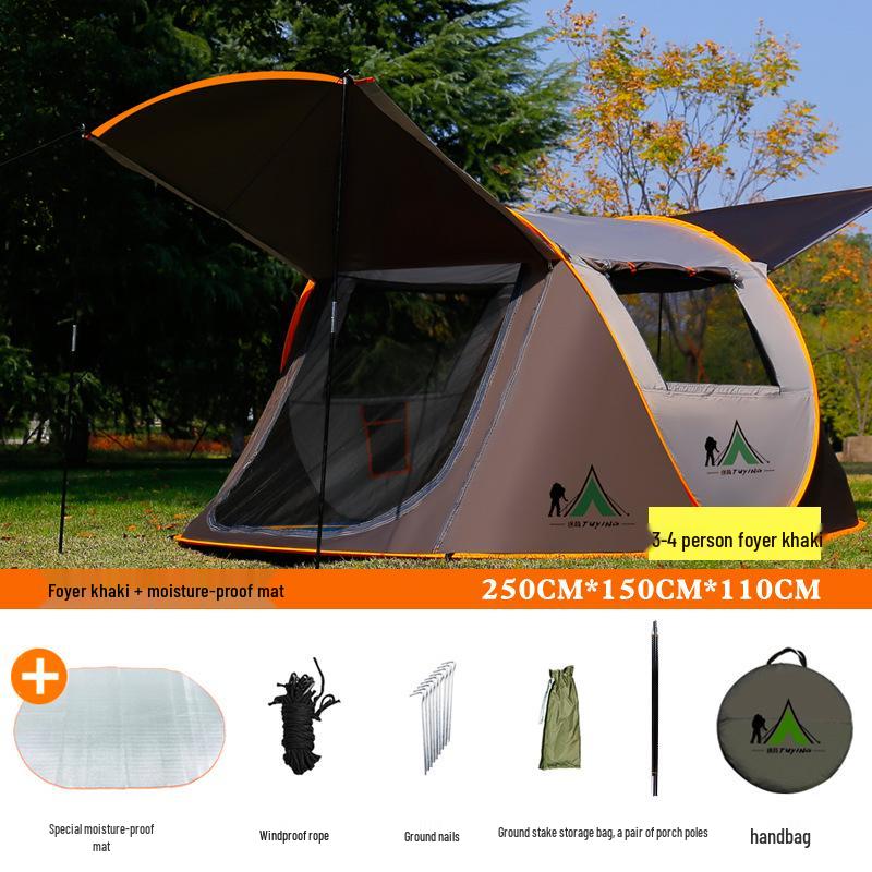 Automatic Pop-Up Tent for 3-4 People - Portable, Foldable, Ideal for Beach or Camping