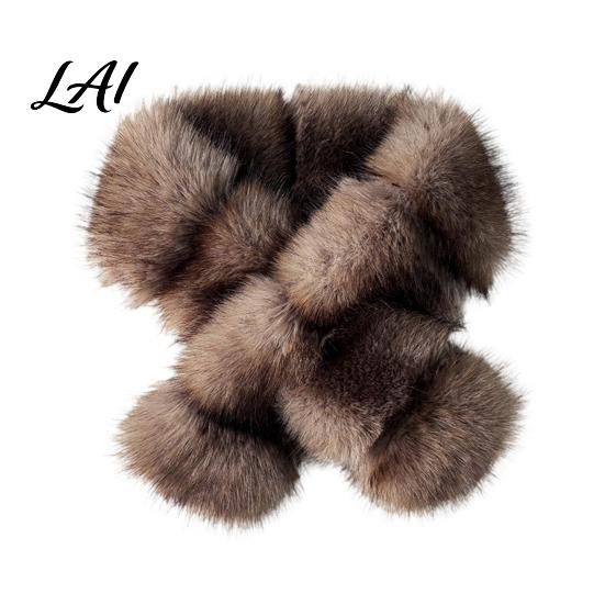 Warm Neck Gaiter for Autumn Faux Mink Wrap Scarf Women Double-Sided Plush Warmer Thermal Warmer Winter Thick Fur Collar Luxury Soft Sable