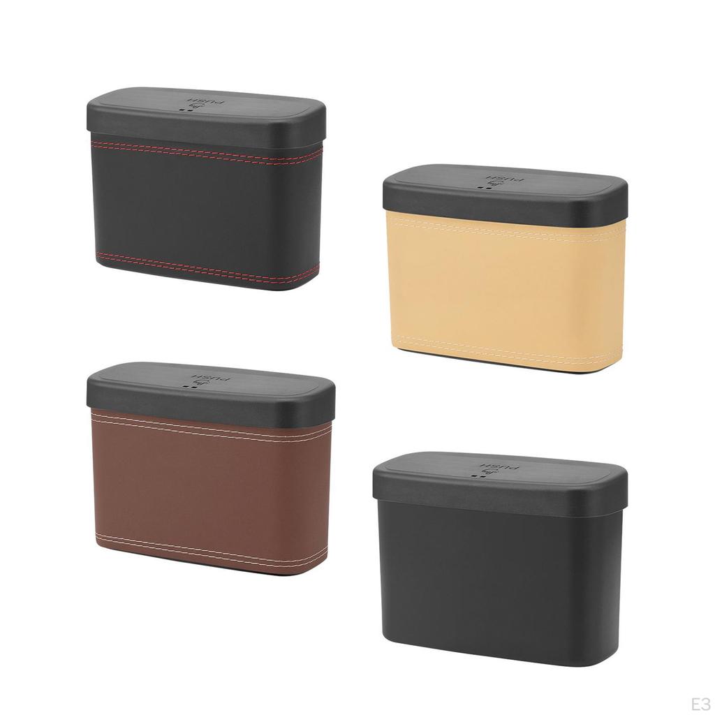 Car Trash Bin Dustbin with Lid Durable Interior Accessories Vehicle Garbage Can