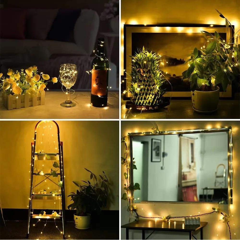 Solar Fairy Lights Outdoor Waterproof Solar String Lights 8 Modes Christmas Copper Wire Lights for Patio Decoration