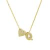 Fashion Small Bubble Initial Heart Letter Necklace 18K Gold Plated Link Chain Romantic Copper Heart Letter Pendant Necklace Gift