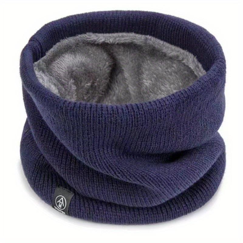 Unisex Knitted Scarf, Elastic Neck Gaiter Headband, Warm Face Mask, Thickened Velvet, Dual-Use for Outdoor Activities