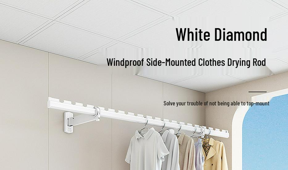 Wall-Mounted Folding Clothes Rack - Invisible, One-Piece Side-Hanging