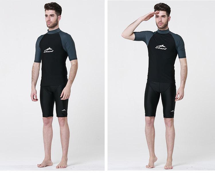 Sharkbat Men's Jellyfish-Proof Short Sleeve Two-Piece Wetsuit - Breathable Summer Dive Swimwear