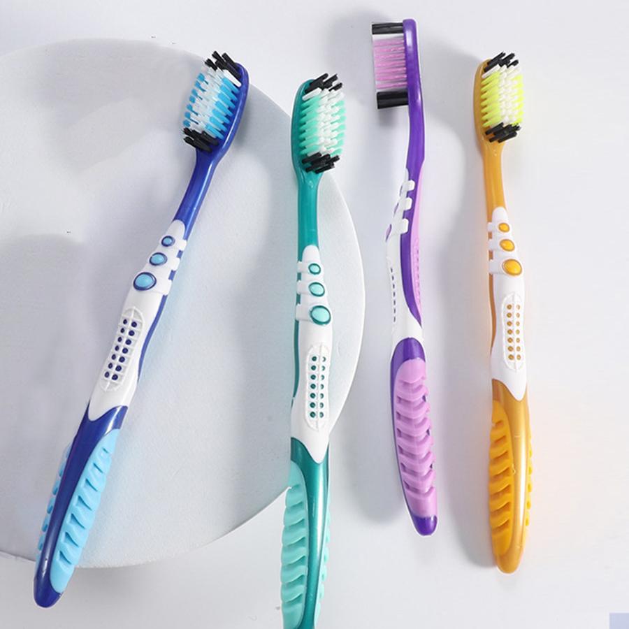 Unknown Color Shipment 4/12pcs Manual Hard Hair Toothbrush for Efficient Oral Cleaning, Individually Packaged for Adults