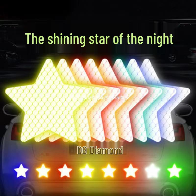 Pentagon Reflective Warning Sticker for Cars & Motorcycles - Creative & Personalized Decoration