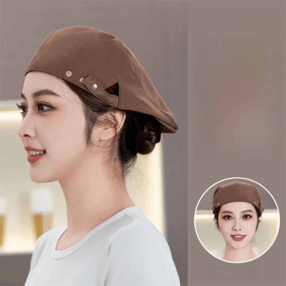 Breathable Beret Hat Oil-resistant Male Chef Hat Creative Service Cap  Unisex света кофе