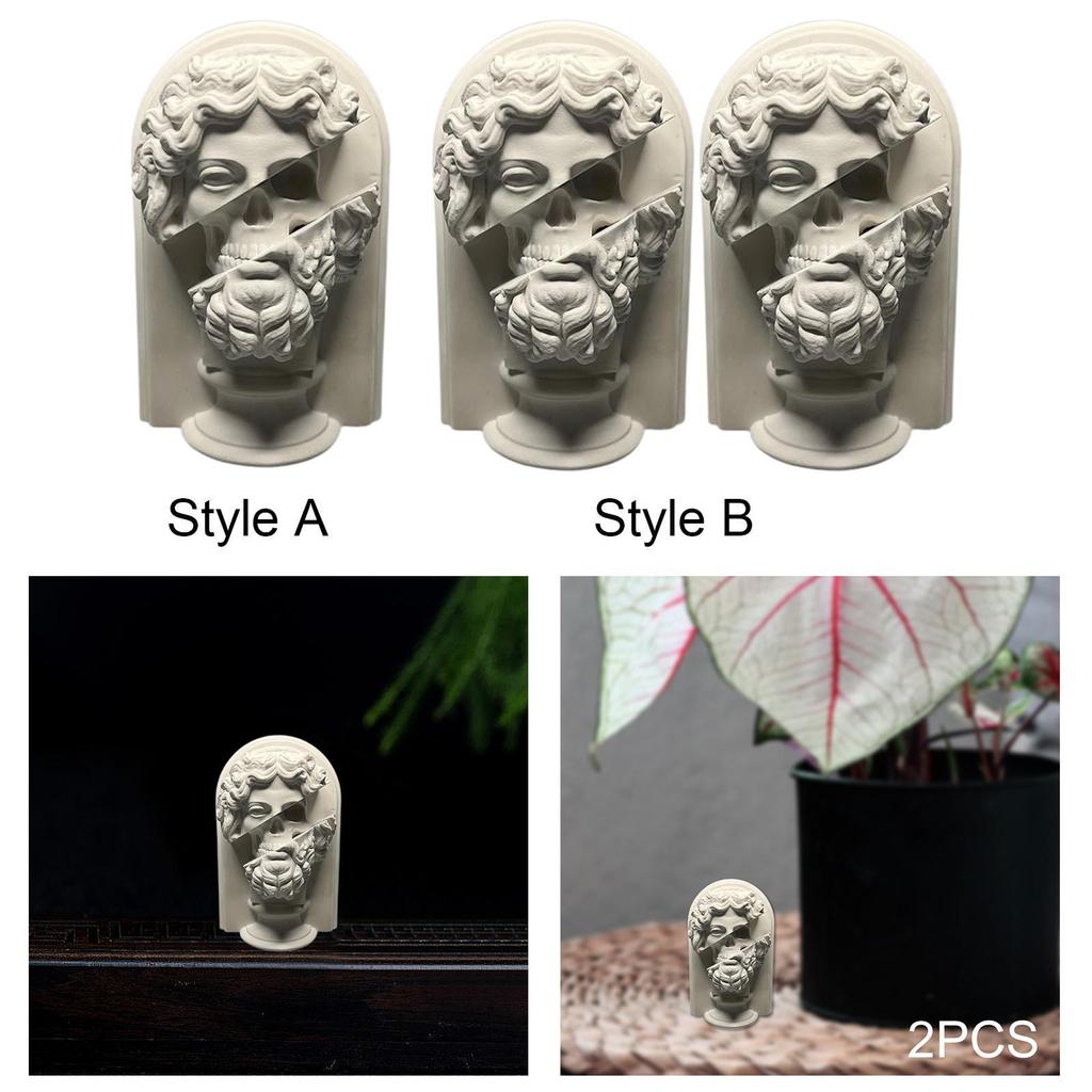 Greek Plaster Statue Sculpture Artistic Sketch Statue Greek Bust Statue for Bookshelf Bedroom Living Room Coffee Table Decor