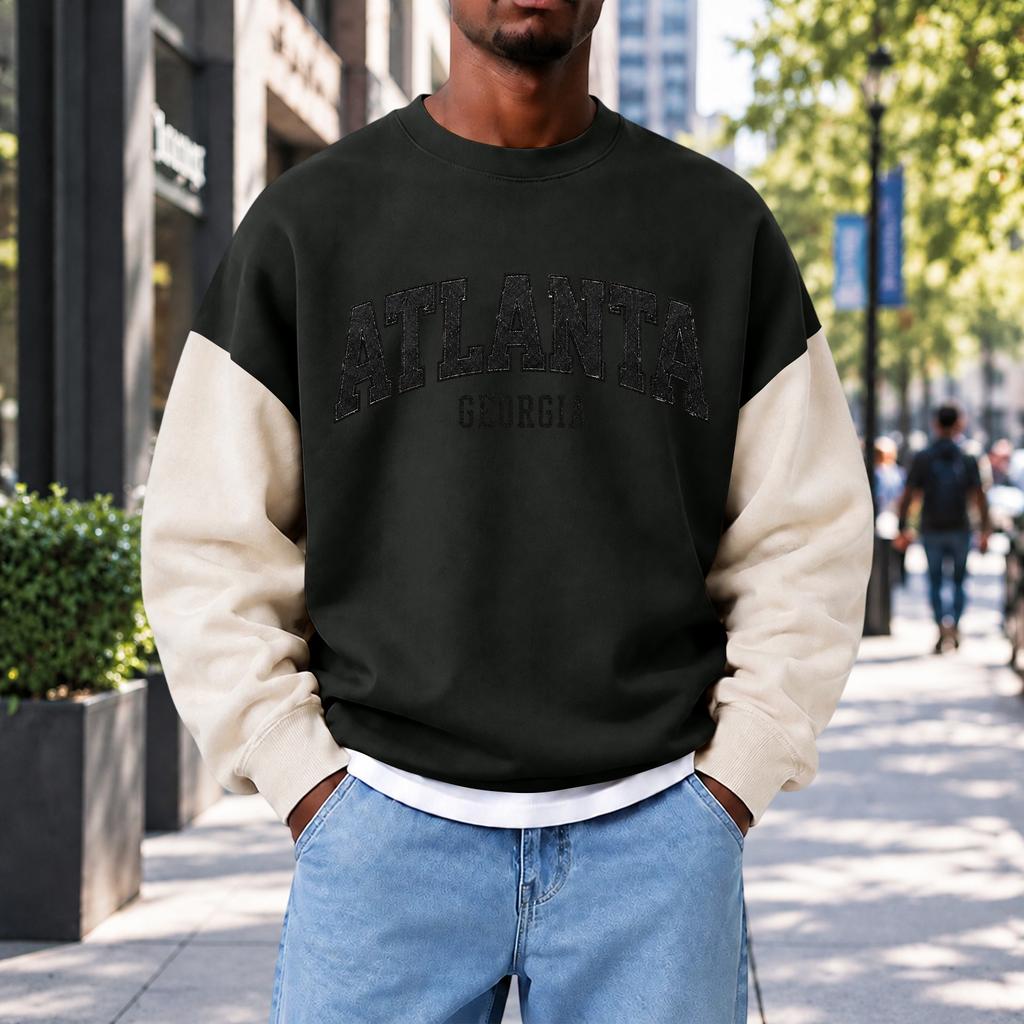 Men's Fashion Crewneck Sweatshirt Casual Pullover Top for Everyday Wear