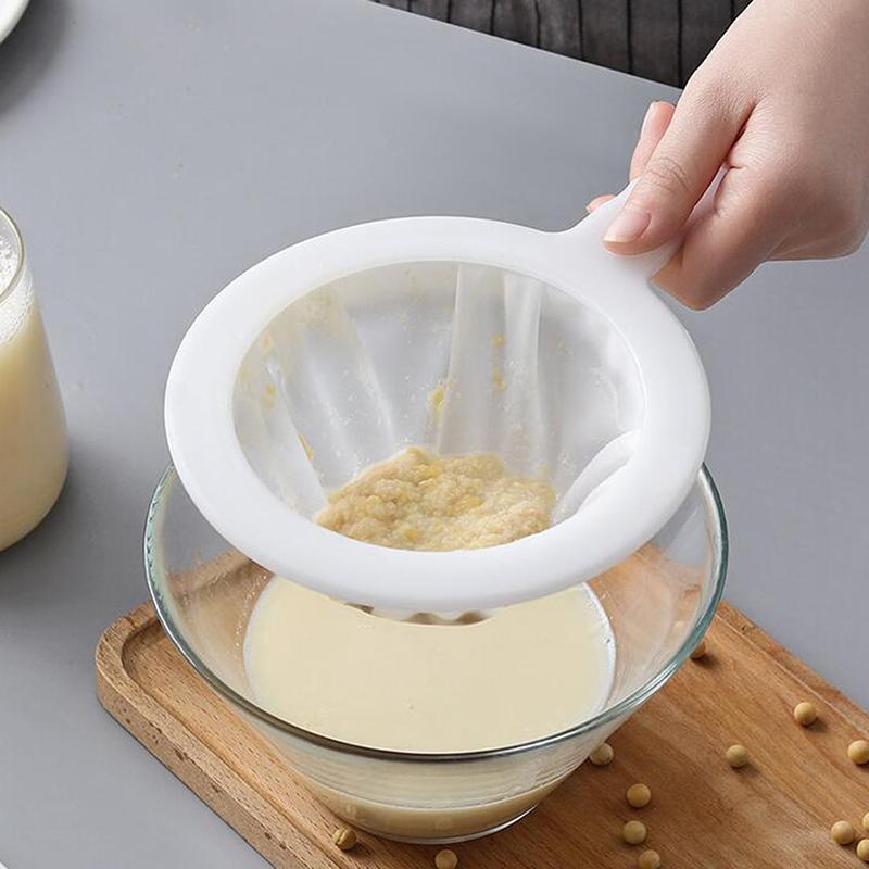 Nylon Fine Colander Sieve Strainer With Handle For Juice Soymilk Coffee Filter
