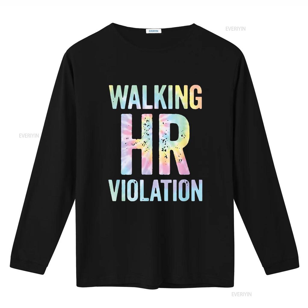 Vintage Walking HR Violation Human Resources Nigh Tie Dye T Shirt vintage Washed Top For Everyday Wear Casual graphic Versatile