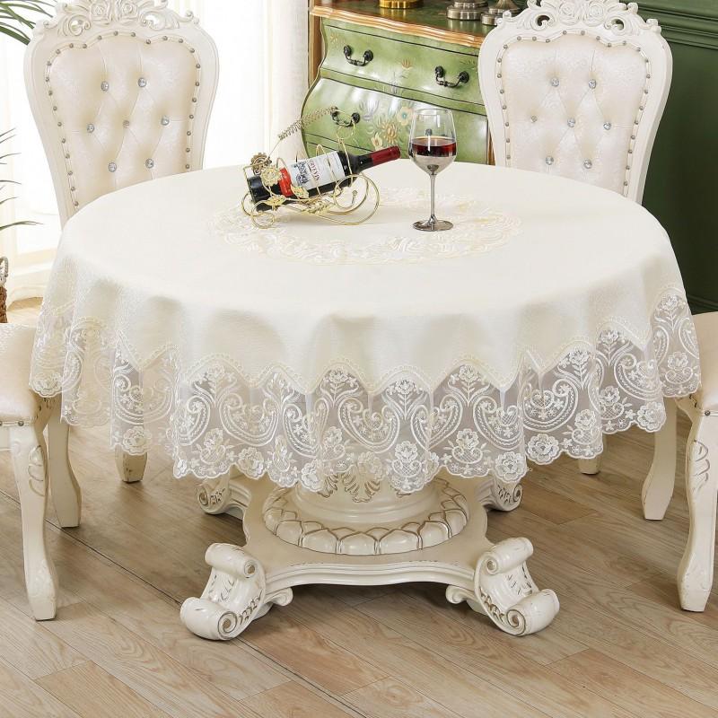 Nordic Style Round Lace Tablecloth Premium Home Decor Coffee Tables Dustproof Stain Resistant