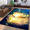Ocean Wave Sunset Printed Carpet, Beach Theme for Living Room Decor Suitable for use as an anti-slip for living room bedroom sofas