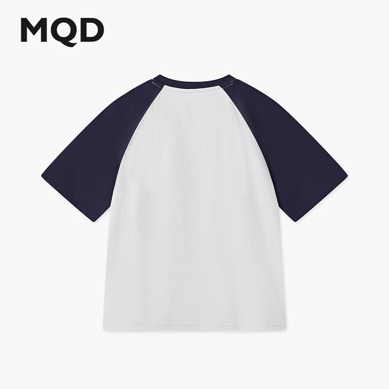 MQD Unisex Kids Cartoon Raglan Short Sleeve T-Shirt 130 темно-синий