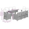 VidaXL Ensemble à Manger de Jardin avec Coussins 9 pcs, Table et Chaises avec Dossier et Repose-pied Réglables, Meubles 3212479