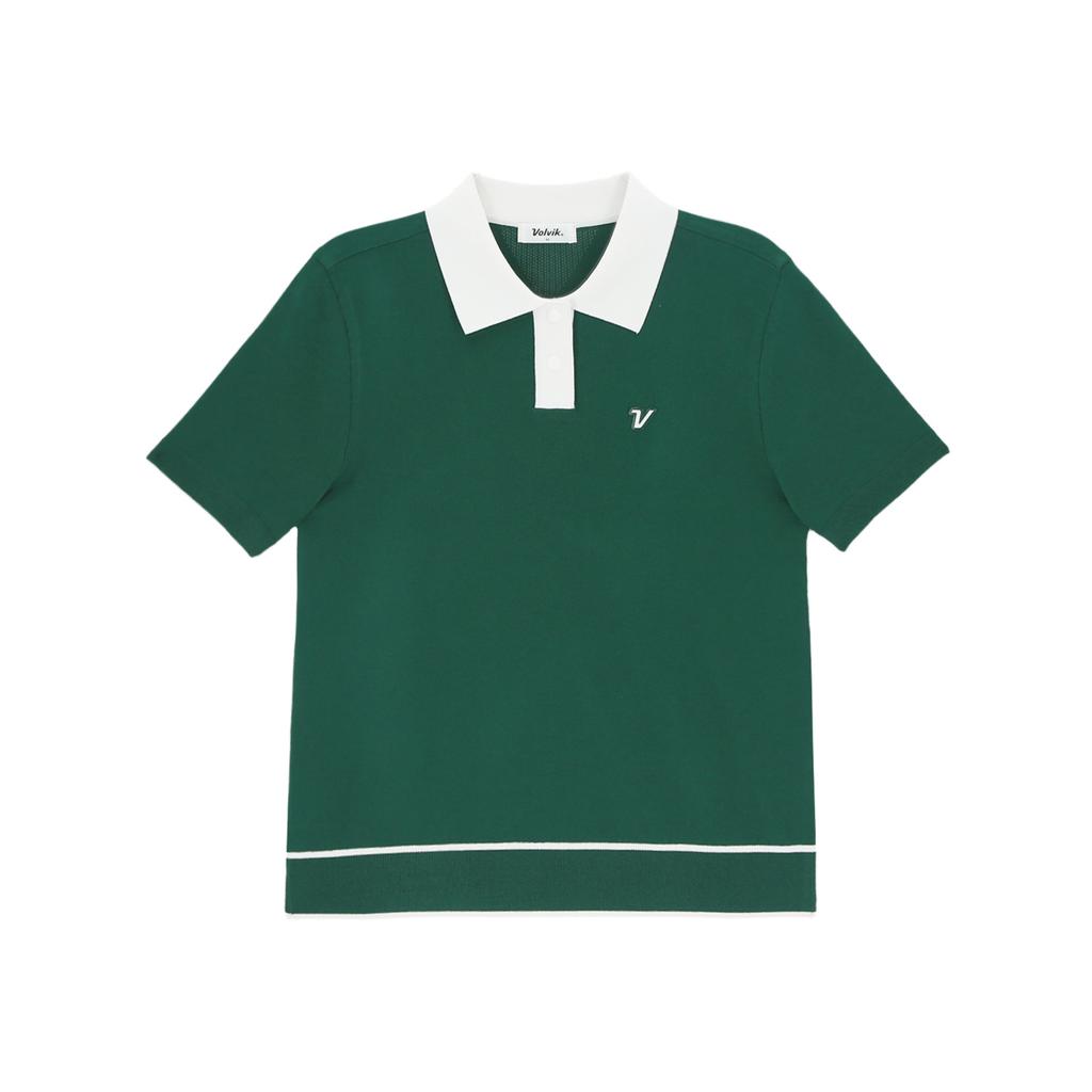 VOLVIK GOLFWEAR Women'S Contrast Collar Short Sleeve Vlktq391_De