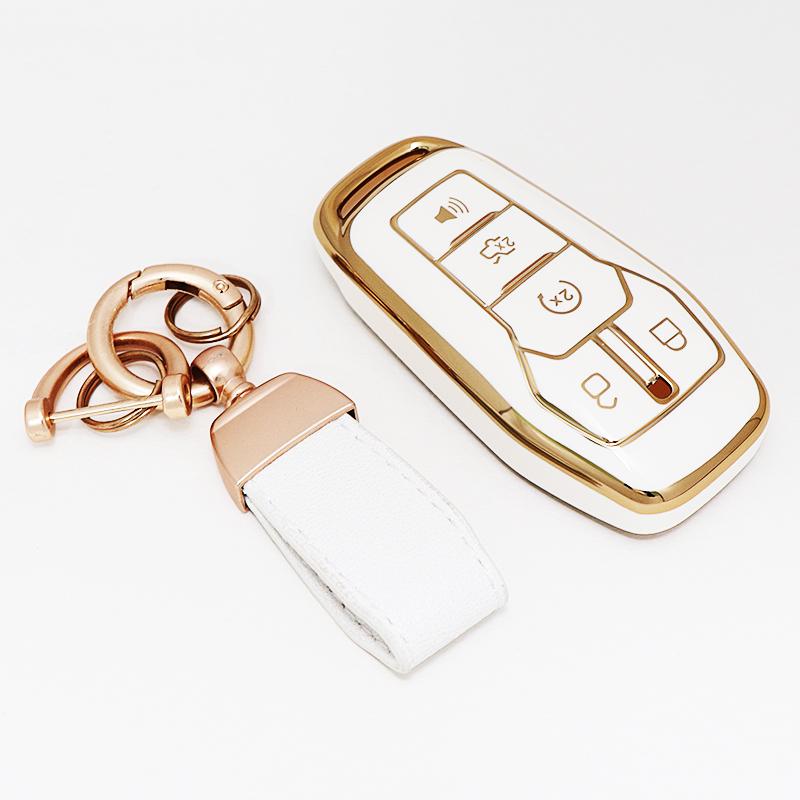 Fashion Tpu Auto Keychain Protection Car Key Case Cover Accessories For Ford Mustang Fusion Explorer Ka Focus S-Max Fiesta