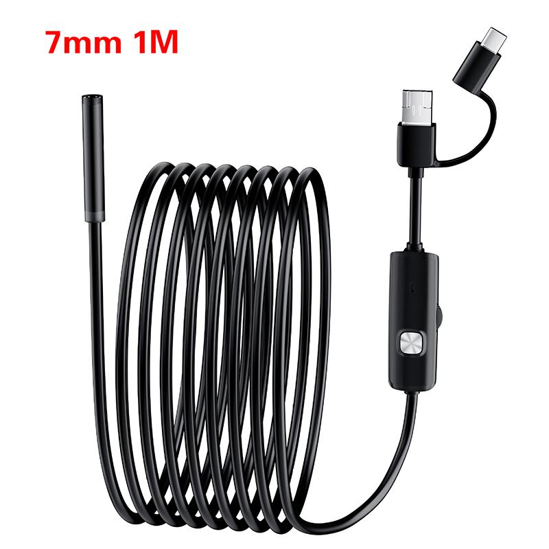 

{Summer2} Mini Camera 7mm 2M Hard Wire Android Type-C USB Car Detection Camera Pipeline Detection Endoscope Adjustable Cable