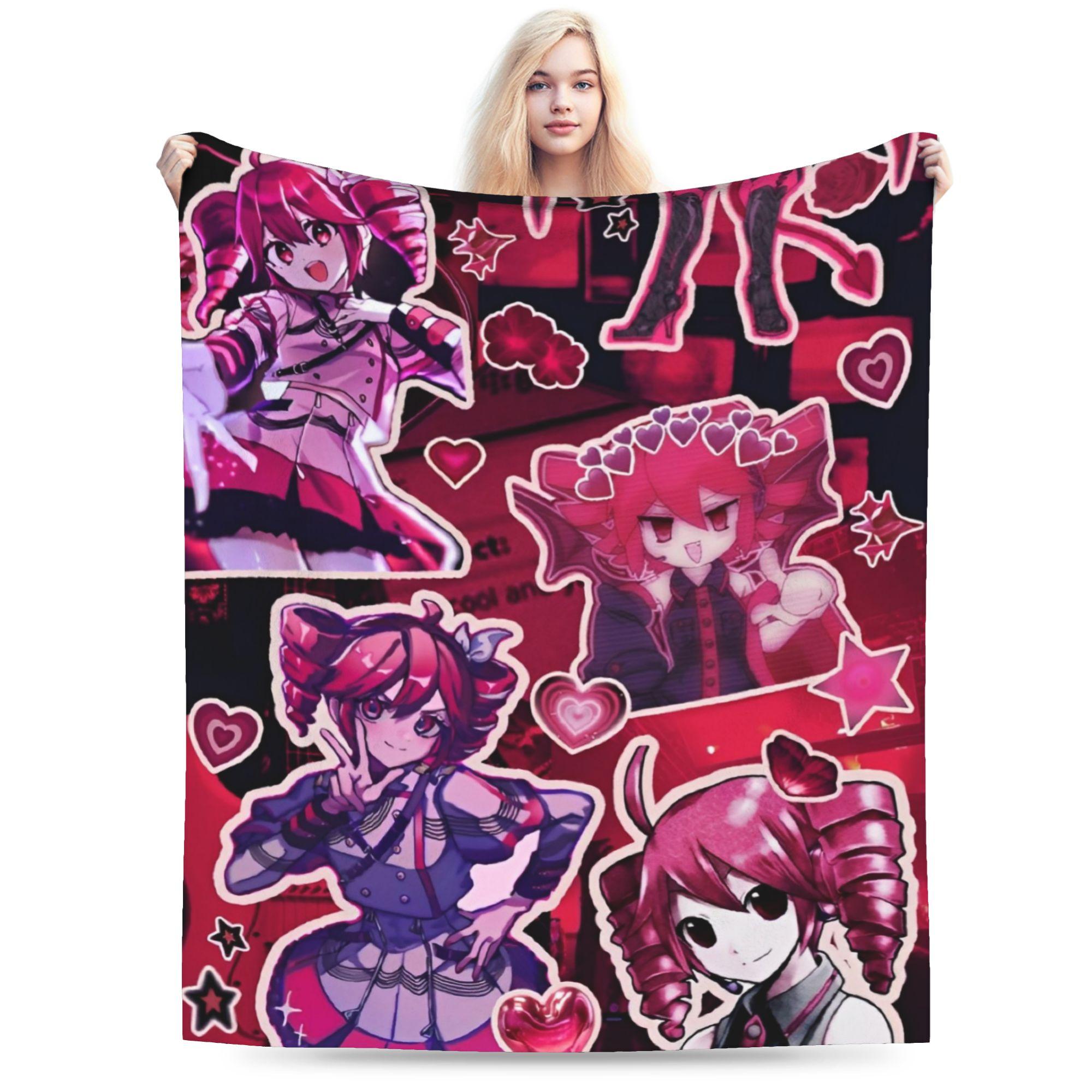 

Kasane Teto J Pop Vocaloid Girl Flannel Blanket J Pop Fashion Throw Blanket for Home Hotel Sofa 125*100cm Bedspread 75x90cm