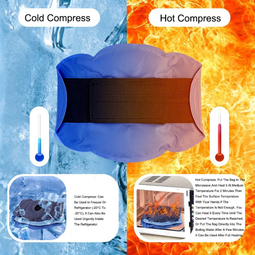 Gel Knee Ice Pack Dual Temperature Hot and Cold Compress Therapy Joint Relief Flexible Strap Design Nylon Gel Knee Ice Pack
