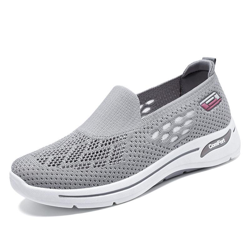 

Plus Size Shoes for Women 36-41 Spring Summer Women Slip on Platform Wedges Mesh Breathable Comfortable Flats Zapatos De Mujer 41 сірий