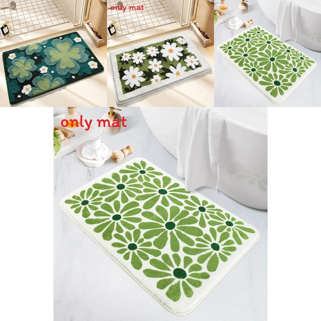 Sweet Flower Pattern Plush Absorbent Floor Mat Carpet For Home