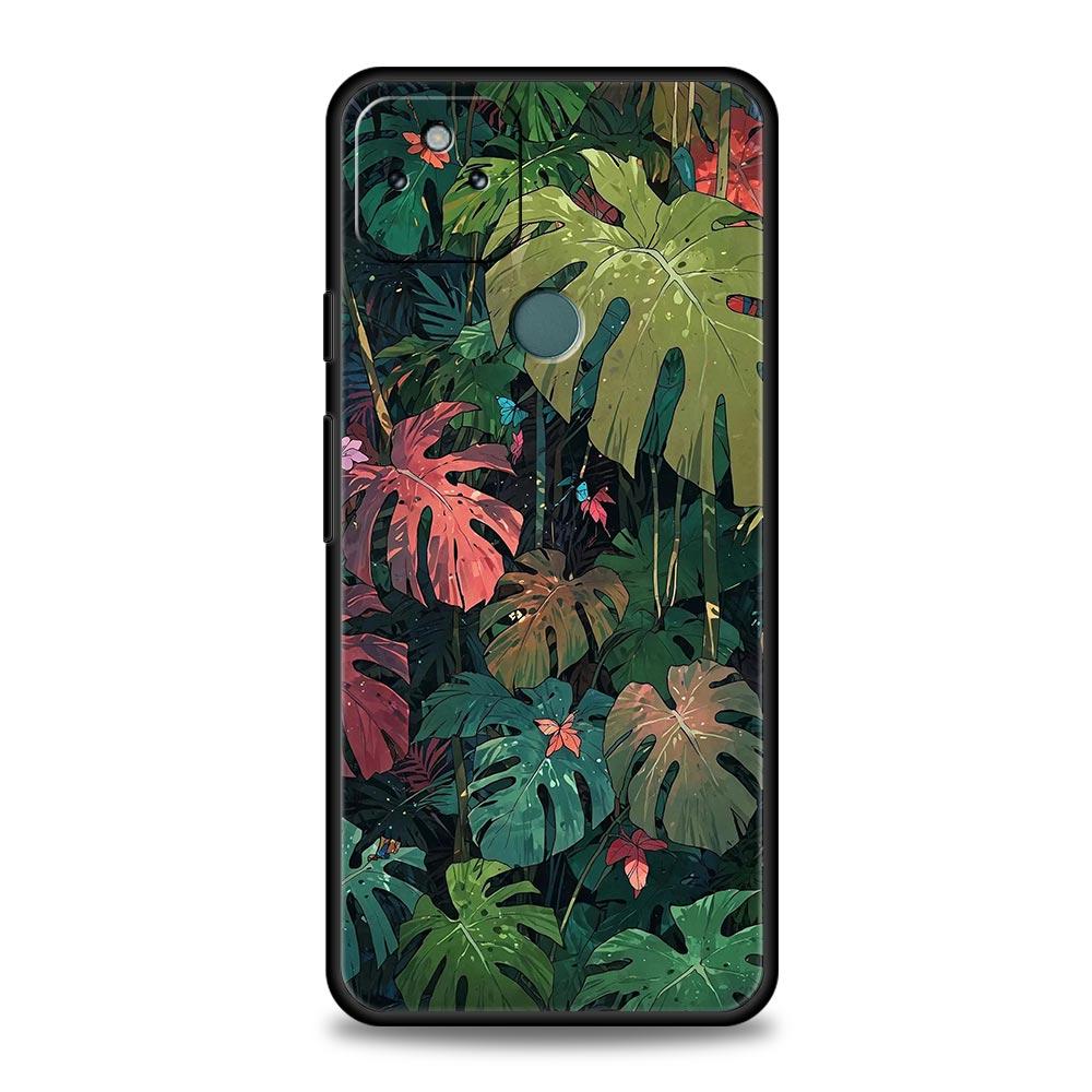 Abstract Plants Flower Phone Case Cover for Google Pixel 10 9 8 7 6 9A 8A 7A 6A Pro Shockproof Soft TPU 9 Pro XL Shell Capas Bag