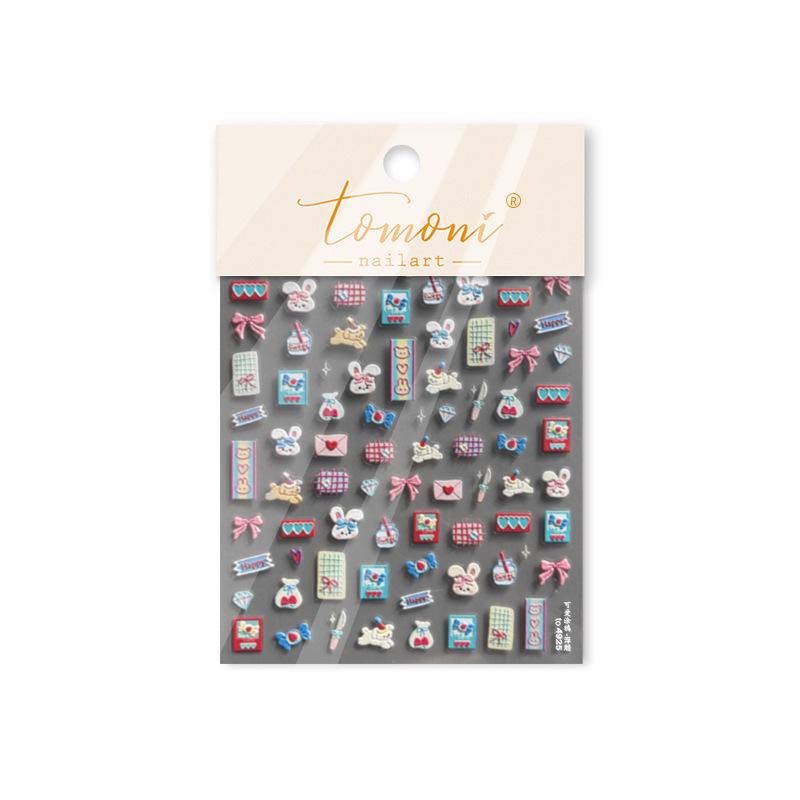 Autocolante de Unghii Tomoni Drăguțe 3D Embosate: Bestseller Accesorii Graffiti Papetărie Japoneză.