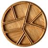 Divided Wood Serving Tray Snack Dessert Platter Fruit Appetizer Serving Plate Serving Platter Round For Candy Nuts Appetizers