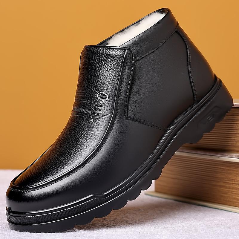 

Мужские хлопковые ботинки, высокие зимние ботинки из бархата с утолщенной теплой подкладкой из мягкой кожи и шерсти, сноубутсы 44