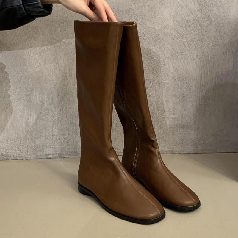 Fashion Flats Women High Boots Fashion Knee High Shoes Designer New Dress Woman's Botas 2025 Autumn Goth Chelsea Boots Mujer Zapatos