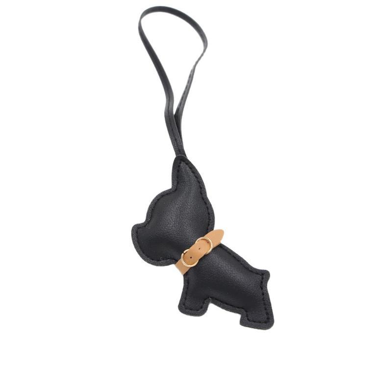 Sød Tegneserie Fransk Bulldog Læder Taske Charme Hængende Vedhæng Farverig Dekoration Nøglering Til Håndtaske Rygsæk Dekoration Bil Nøglering Holder