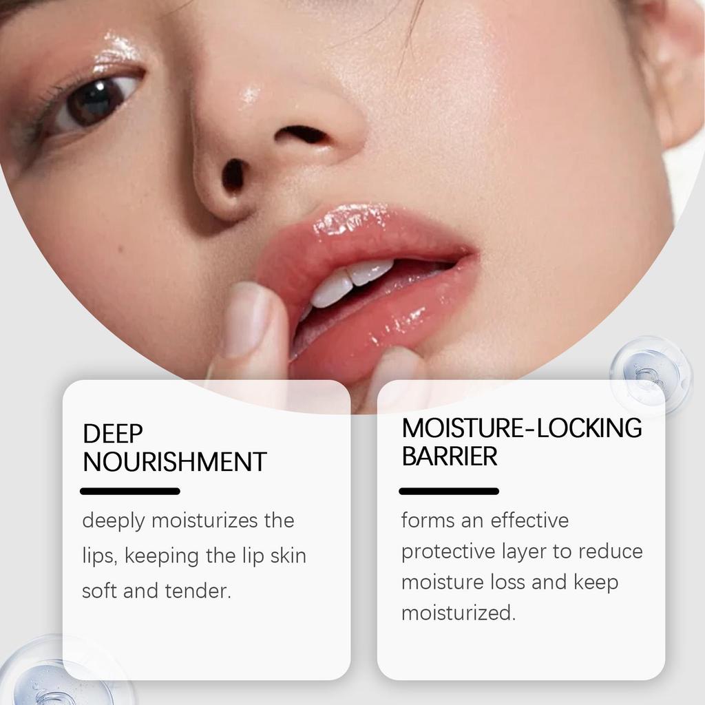 OUHOE Moisturizing Lip Balm with Hyaluronic Acid Peptides for Long-lasting Hydration, Improves Lip Lines, Suitable for Lips 15g