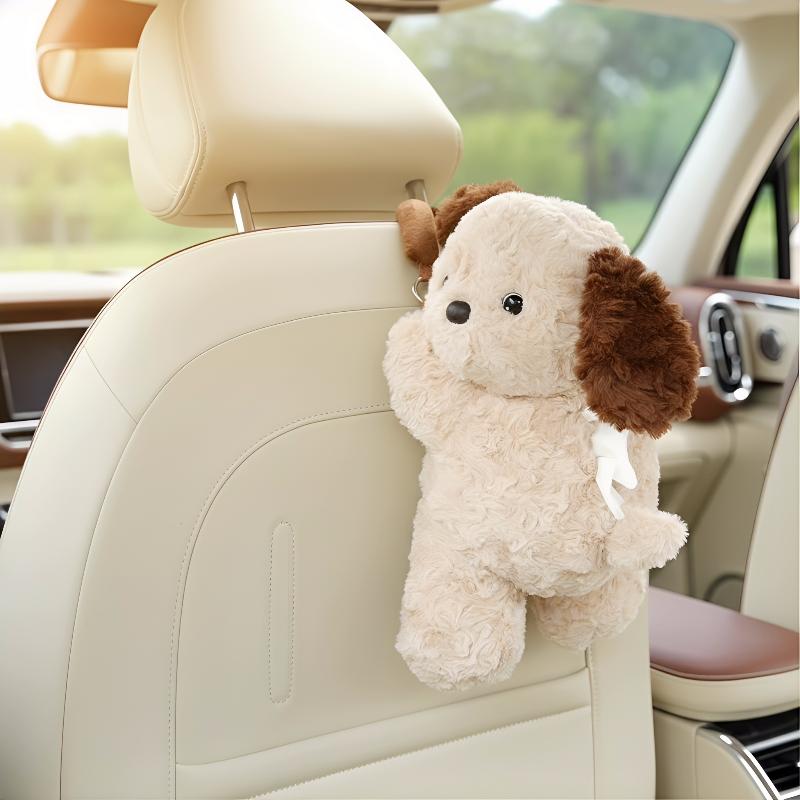 1pc Universal Car Tissue Hanger Doll Cute Creative Hanging Tissue Holder Plush Vehicle Tissue Case Paper Box